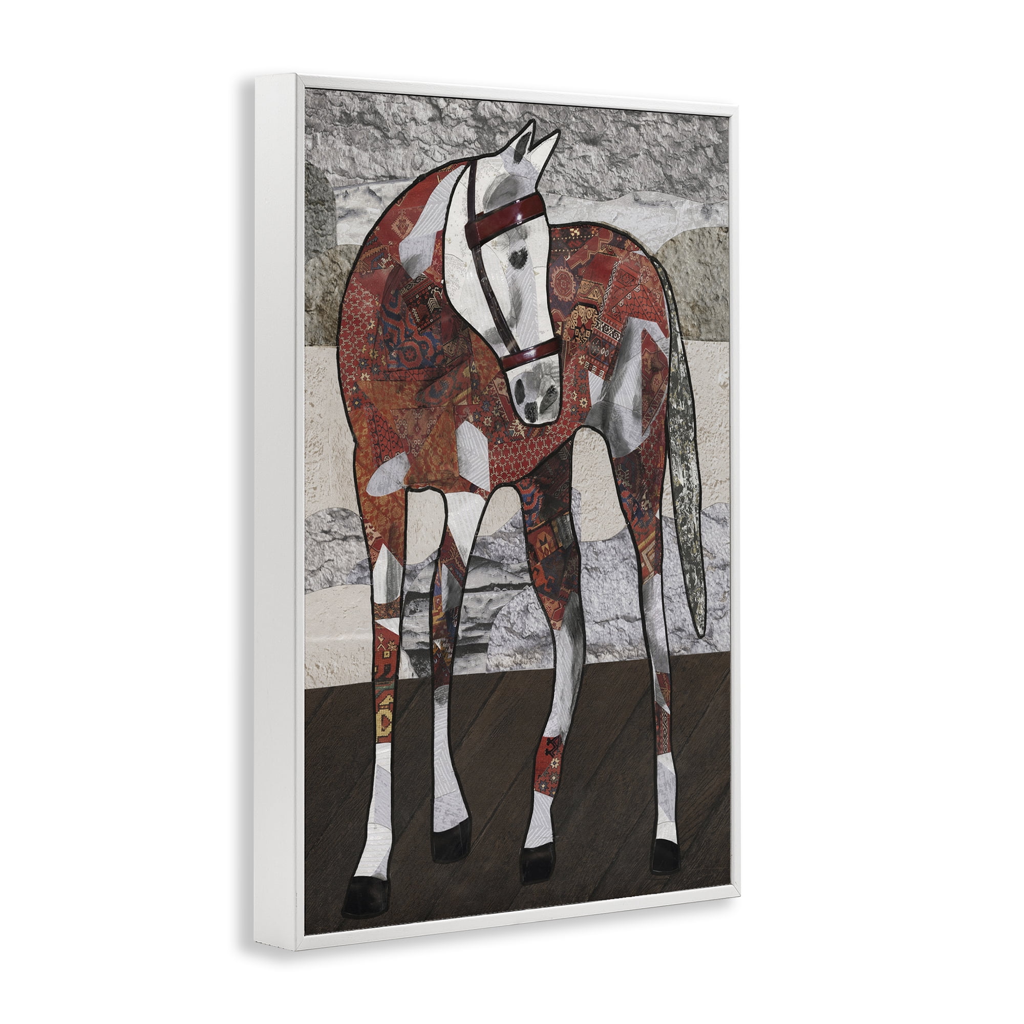 Stupell Industries Southwestern Patterned Foal Animals & Insects Painting White Framed Art Print Wall Art, 16 x 24