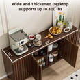 thumbnail image 2 of Yeahumalia Large Sideboard Buffet Cabinet with Storage, Mid Century Modern Accent Credenza with 4 Fluted Doors for Living Room, Kitchen, Entryway, Hallway - Oak, 2 of 8