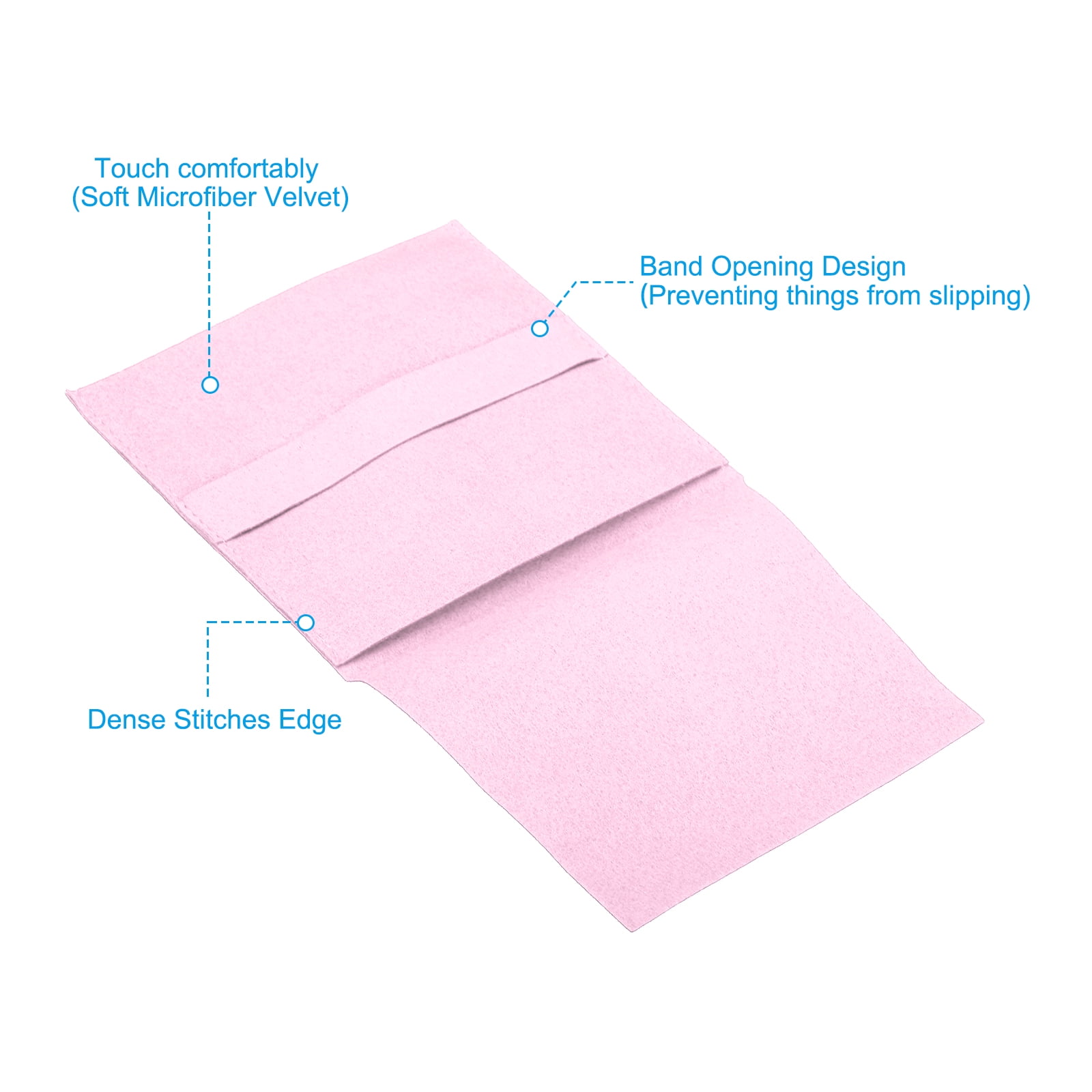 Unique Bargains Microfiber Storage Bags with Band Pink