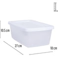 thumbnail image 3 of Caja de Almacenamiento de Plástico con Tapa Color Blanco, Paquete de 4, Con Capacidad 4 Litros, Organizador Transparente y Apilable, Ideal para el Acomodo en el Hogar (27x18x10.5 cm), 3 of 7