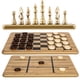 thumbnail image 1 of Set de juego VAMSLOVE Checkers Chess Tic-Tac-Toe 3 en 1 con bolsa, 1 of 7
