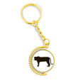 thumbnail image 1 of Tigre Negro, retrato animal Anillo de oro de metal llavero llavero, 1 of 3
