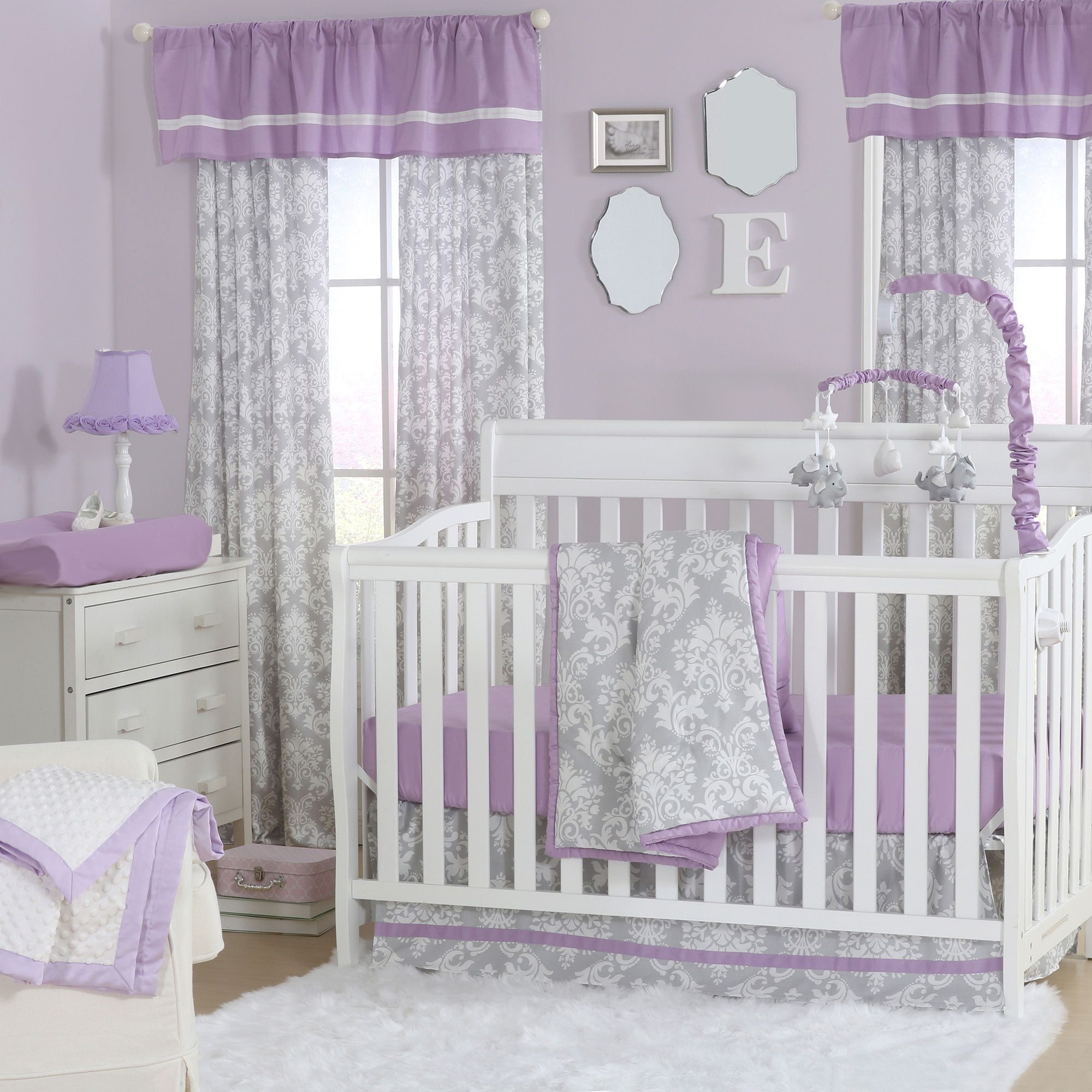 The Peanut Shell 3 Piece Baby Crib Bedding Set - Grey ...