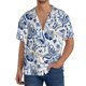 thumbnail image 1 of Fotbe Blue Paisley Camisa Estampada de Manga Corta para Hombre, Casual de Verano, Estilo Playero, Sin Arrugas-4X-Large, 1 of 5