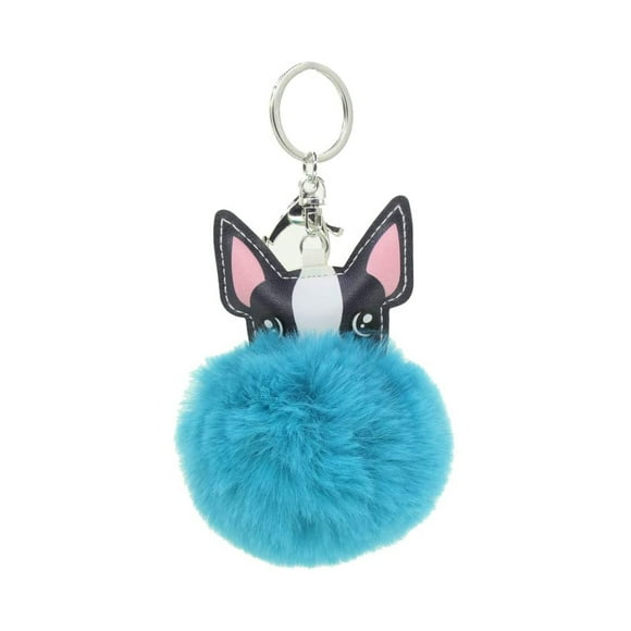 Faux Fur Puff Ball Keychain Bag Car Ring Pendant Keyrings