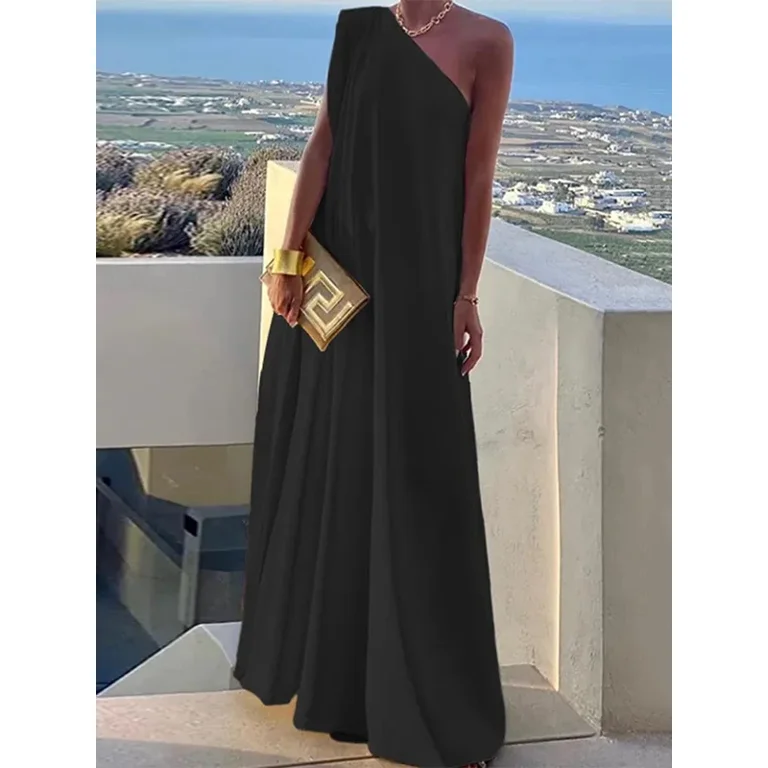 Casual Solid Split Joint Off the Shoulder Straight Dresses(3 colors) Casual Solid Split Joint Off the Shoulder Straight Dresses(3 colors)