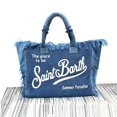thumbnail image 4 of Bolso de mano de lona vaquera con estampado de letras de moda europea y americana, bolso de hombro con borlas de gran capacidad para mujer, 4 of 5