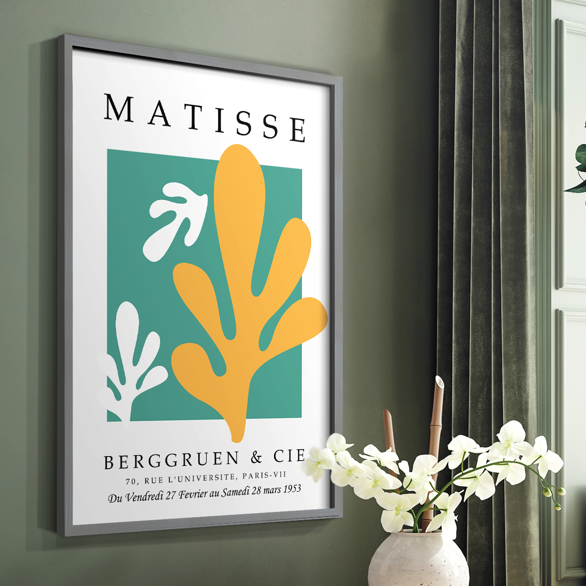 Matisse CCCXLIV in Gray Solid Wood 22 x 28 Framed Print