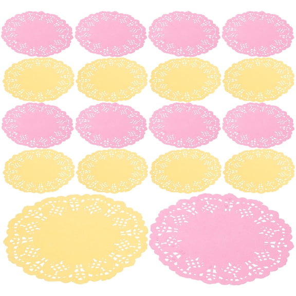 Niceauty 2 Bags of Colored Paper Placemats Decorative Doilies for Dining Table Lace Design Paper Coasters