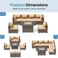 thumbnail image 6 of ELPOSUN Patio Furniture Set, Outdoor Patio Furniture Wicker Sectional Furniture Couch Set, 7 Pieces Outdoor Sectional Sofa with Fire Pit Table, Outdoor Patio Set for Outdoor Furniture (Khaki), 6 of 7