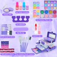 thumbnail image 5 of Juego de maquillaje para niñas, tocador de maquillaje, juguetes, regalo de cumpleaños, juguetes para niñas, morado, 5 of 5
