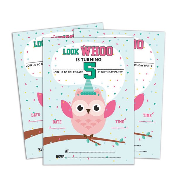 Darling Souvenir Green Birthday Invitation Card Printable Fill or Write In Blank Invites Party Supplies Pack Of 28 5 x 7 Inches