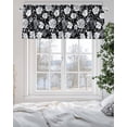 thumbnail image 5 of Vintage Flowers Valances for Windows Black White Flowers Leaf Decoration Valance Rod Pocket Light Filtering Short Window Treatments Curtains for Kitchen Bathroom Living Room Bedroom, 42 x 12 Inch, 5 of 7