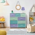 thumbnail image 7 of Sorbus Kids Bedroom Dresser - Chest of 9 Drawers with Steel Frame, Wood Top, and Pastel Fabric Bins, 7 of 7