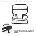thumbnail image 3 of Uxcell 8.3"x5.9"x3.5" Clear Toiletry Makeup Cosmetic Bag with Zipper Handle, Black, 3 of 5