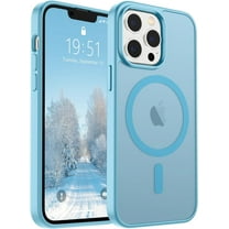 Magnetic for iPhone 13 Pro Case [Compatible with MagSafe] [10 FT Military Grade Drop Protection] Slim Translucent Matte Shockproof with Anti-Fingerprint Phone Case,Light Blue