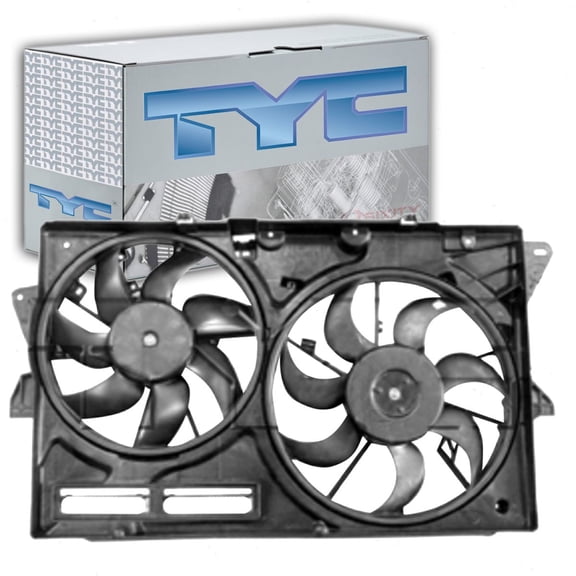 TYC Dual Radiator & Condenser Fan Assembly compatible with Ford Taurus 3.5L V6 2013-2019