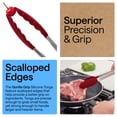 thumbnail image 4 of GORILLA GRIP Set of 2 Stainless Steel Heat-Resistant Kitchen Tongs, 7 and 12 Inch, Red, 4 of 10