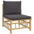 thumbnail image 5 of vidaXL 5 Piece Patio Lounge Set with Dark Gray Cushions Bamboo, 5 of 8