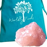 WORLDLY FINDS Large Rose Quartz Crystal Stone, 3 Sizes Choice, Raw Crystals - Natural Healing Crystal, Rough Rose Quartz Stone, Rose Quartz Pink Crystal