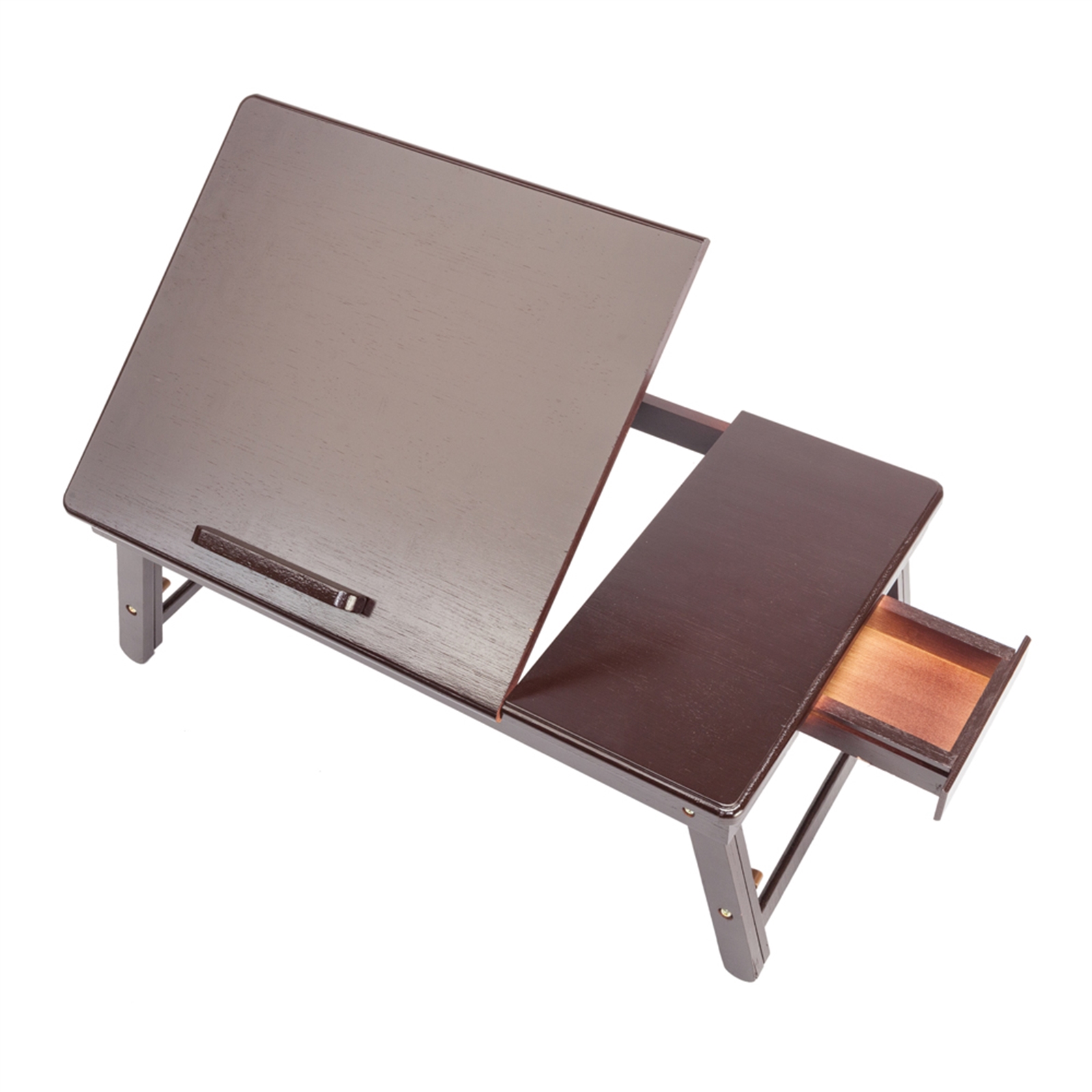 Portable Laptop Desk, Adjustable Bamboo Lap Desk Tray Dark Laptop Retro