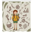 thumbnail image 1 of Ambesonne Explore Shower Curtain, Hiker Girl Backpack, 69"Wx70"L, Multicolor, 1 of 2