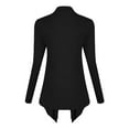 thumbnail image 3 of Urban CoCo Women's Long Sleeve Irregular Hem Cardigan (Black,L), 3 of 6