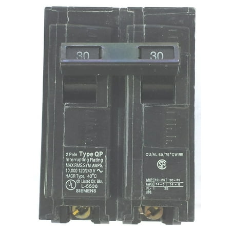 - SIEMENS Q230 30A 2P 120/240V 10KAIC PLUG IN MOLDED CIRCUIT BREAKER