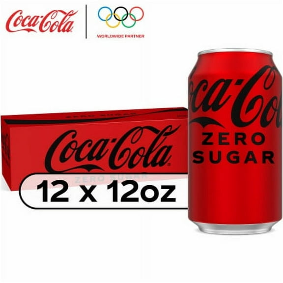 Pack of 2 - Coca-Cola Zero Sugar Soda Fridge Cans 12 pk / 12 fl oz