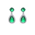 thumbnail image 1 of Aretes Gota Esmeralda Y Swarovski Vintage Oro Blanco 14k Lam blanco Unitalla, 1 of 2