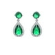 thumbnail image 1 of Aretes Gota Esmeralda Y Swarovski Vintage Oro Blanco 14k Lam blanco Unitalla, 1 of 2