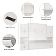 thumbnail image 3 of Queen Size Murphy Bed, 68-inch Wooden Folding Wall Bed Multipurpose Cabinet Bed with Desk Combo and 2 Side Cabinet Storage Shelf for Small Spaces Office Guest Room Use, White, 3 of 9
