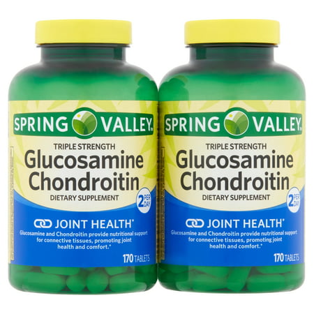 Spring Valley Triple Strength Glucosamine Chondroitin Tablets Twin Pack, 340 count, 2 (Best Form Of Glucosamine)