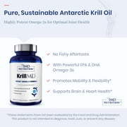 1MD Nutrition KrillMD - Antarctic Krill Oil Omega 3 Supplement with Astaxanthin, EPA, DHA | 2X More Effective Than Fish Oil | 60 Lemon-Coated Softgels