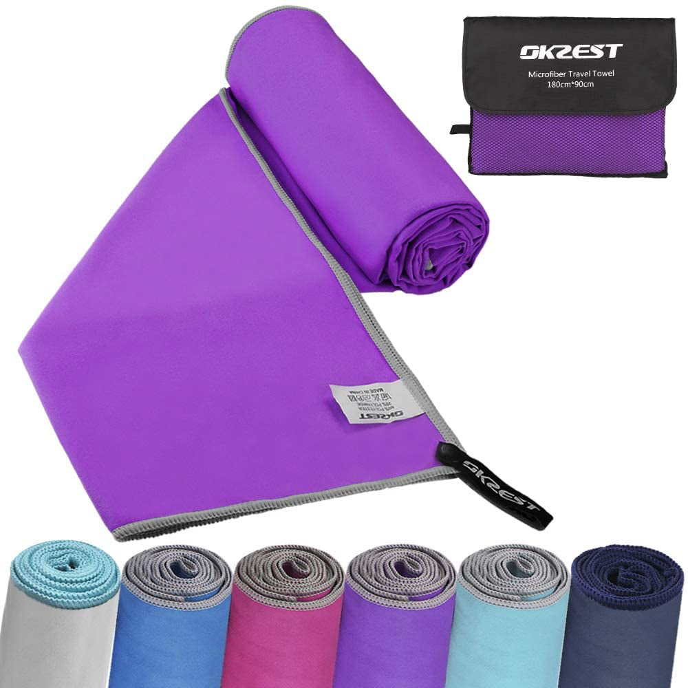 Quick Drying for Gym Fitness | Swimming EXTRA LARGE PURPLE Microfibre Towel 