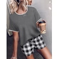thumbnail image 4 of Ekouaer Women Pajama Set Casual Short Set, 4 of 6