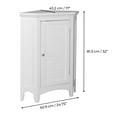 thumbnail image 4 of Teamson Home Corner Bathroom Cabinet Wooden Storage Unit 1 Shutter Door White, 4 of 8