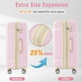 thumbnail image 5 of 3-Piece Hardshell Luggage Set with TSA Lock, 20"+24" Spinner Suitcase & Cosmetic Case, Lightweight ABS Expandable Travel Luggage, 360° Wheels for Business/Vacation, Light Pink, 5 of 8