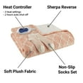 Comfort Spaces Sherpa Electric Throw Wrap with Sock Set Heated Wearable
