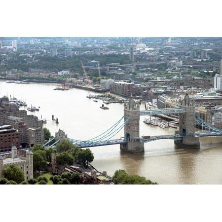 View over Tower Bridge from the Sky Garden, London, EC3, England, United Kingdom, Europe Print Wall Art By Ethel