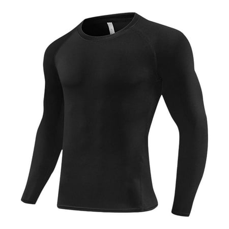 Little Boys Active Compression Shirt Workout Top Basketball Football Training Warm Base Layer Fitness Athletic Performance Clothes Black Size 5-6T