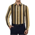 thumbnail image 1 of RXIRUCGD Chemise à Manches Longues Ajustée à Rayures Imprimées pour Homme, Multicolore, Taille : TG, 1 of 5