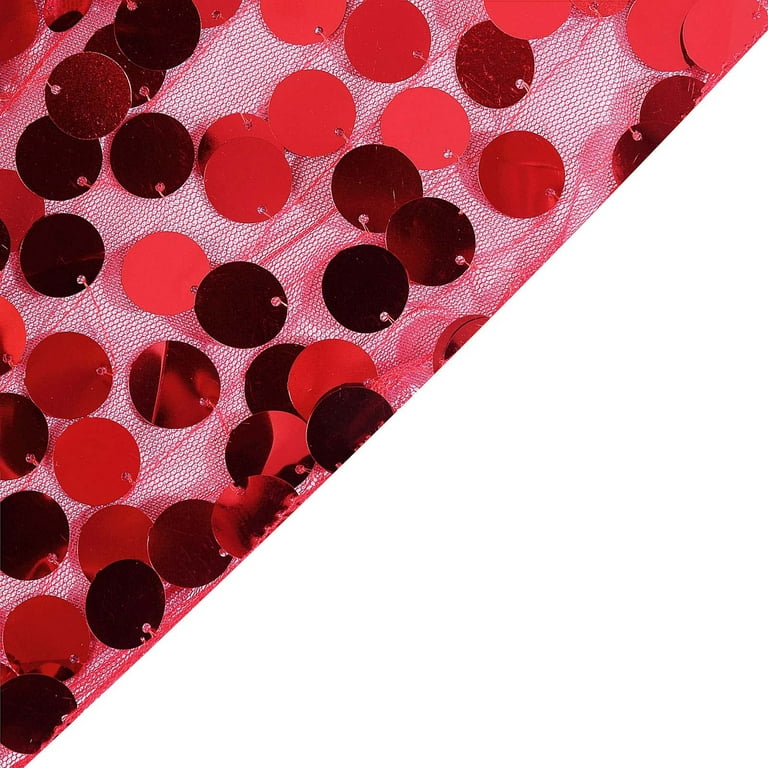 Cali Fabrics  Red Big Dot Sequin Fabric