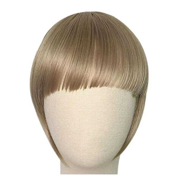 Extensiones de cabello lacio natural con clip en la parte delantera Yuyangstore con flequillo