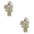 thumbnail image 3 of Muñeco de nieve de Papá Noel Bewildely adorno de muñeca decoración de interior estatua decoración festiva acento festivo beige dorado 17x30cm 2Conjunto, 3 of 6
