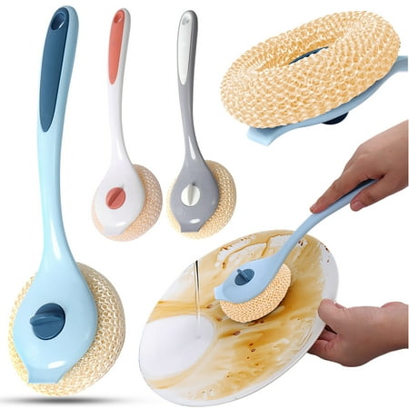 

Kitchen Long-handled Nano Cleaning Brush With Scraper Scrub Brush For Pans Pots Kitchen Sink Cleaning