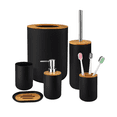 thumbnail image 1 of Set De Accesorios para Baño De Plástico Negro Mate De 6 Piezas, 1 of 5