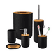 thumbnail image 1 of Set De Accesorios para Baño De Plástico Negro Mate De 6 Piezas, 1 of 5