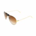 thumbnail image 1 of Cartier CT0038S-004 Ruthenium Gold Leather Bridge Aviator Brown Gafas de sol con lentes degradados Cartier CT0038S-004, 1 of 1