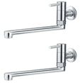 thumbnail image 1 of 2X Faucet 180 Degree Rotation Sink Mop Pool Tap Stainless Steel Lengthened Wall Mounted Single Cold Water Faucets, 1 of 6